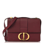 Grained Calfskin 30 Montaigne Flap Bag Red Brick
