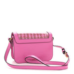 Calfskin Vinyl Small Houndstooth La Medusa Crossbody Bag  Red Fuchsia