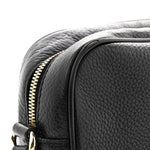 Pebbled Calfskin Small Soho Disco Bag Black