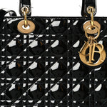 Patent Cannage Large Lady Dior Black