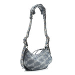 Denim BB Monogram Le Cagole Shoulder Bag XS Blue
