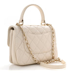 Lambskin Quilted Small Trendy CC Dual Handle Flap Bag White