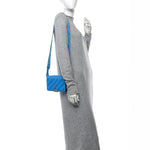 Saffiano Striped Mini Diag Binder Clip Bag Blue