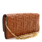 Nappa Matisse FF Embossed Continental Wallet On Chain Coloniale