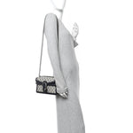 GG Supreme Monogram Textured Dollar Calfskin Small Rectangular Dionysus Shoulder Bag Beige Blue