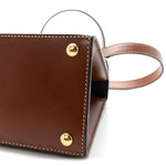 GG Supreme Monogram Calfskin Small Padlock Top Handle Bag Beige Black Cuir