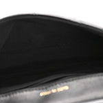 Calfskin Quilted Coco Mail Clutch With Chain Black