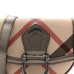 Patent Nova Check Mini Crossbody Bag Pewter