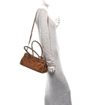 Suede Triangle Medium Bonnie Shoulder Bag Cacao