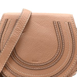 Calfskin Mini Marcie Round Crossbody Bag Nut