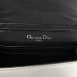 Metallic Patent Micro-Cannage Baby Diorama Flap Bag Silver