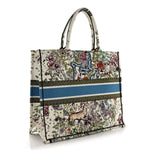 Canvas Embroidered Large D-Constellation Book Tote Latte Multicolor