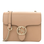 Dollar Calfskin Small Interlocking G Shoulder Bag Camelia