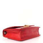 Lambskin Quilted Large Golden Class Flap Red