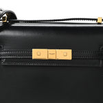 Smooth Calfskin Mini Manhattan Shoulder Bag Black
