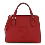 Dollar Calfskin Medium Soho Top Handle Satchel Hibiscus Red
