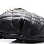 Lambskin Quilted Waist Belt Bag Black