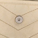 Crinkled Calfskin Matelasse Monogram Baby Niki Chain Satchel White