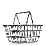 Brass Calfskin Large Grocery By Chanel Shopping Basket Silver