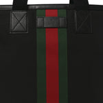 Techno Canvas Web Vertical Tote Black