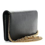 Calfskin Mini GG Marmont Chain Wallet Black