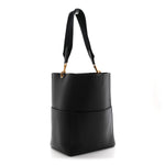 Soft Grained Calfskin Sangle Bucket Bag Black