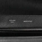 Drummed Calfskin Suede Medium Trapeze Black