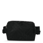 Nylon Jacquard Check Belt Bag Black
