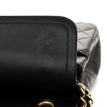 Lambskin Quilted Medium Double Flap Black