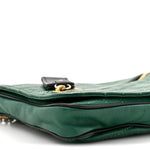 Calfskin Trophe Twist Pocket Shoulder Bag Emerald
