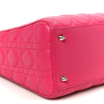 Lambskin Cannage Medium Lady Dior Fuchsia