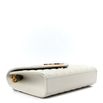Grain De Poudre Textured Mixed Matelasse Medium Triquilt Monogram Satchel Crema Soft
