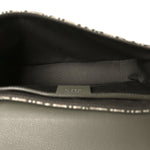Oblique Jacquard Grained Calfskin Small Saddle Messenger Bag With Flap Green