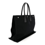 Linen Calfskin Rive Gauche Tote Black