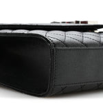 Grain De Poudre Textured Mixed Matelasse Triquilt Medium Monogram Satchel Black