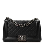 Caviar Quilted Medium Boy Flap Black