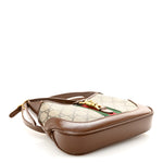 GG Supreme Monogram Azalea Calfskin Web Mini Jackie 1961 Hobo Beige Ebony Brown Sugar