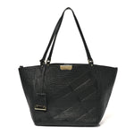 Heritage Grain Check Embossed Medium Dewsbury Tote Black