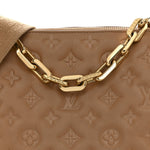 Lambskin Embossed Monogram Coussin PM Camel