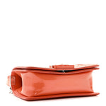 Patent Calfskin Quilted Small Plexiglass Boy Flap Orange