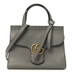 Cellarius Calfskin Mini GG Marmont Top Handle Bag Deep Grey