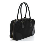 Re-Nylon Saffiano Medium Re-Edition 1978 Two Handle Bag Black