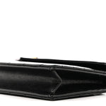 Grain De Poudre Matelasse Chevron Monogram Envelope Chain Wallet Black