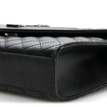 Grain De Poudre Textured Mixed Matelasse Triquilt Medium Monogram Satchel Black