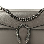 Pebbled Calfskin Small Dionysus Shoulder Bag Dusty Grey