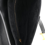 Grained Calfskin Saddle Bag Black