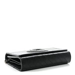 Sakai Be Green Calfskin Diagonal Stitched Blondie Wallet on Chain Black
