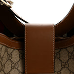 GG Icon Monogram Padlock Shoulder Bag Beige Dark Brown