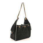 Braided Raffia Calfskin Quilted Small Chanel 25 Handbag Black White