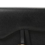 Grained Calfskin Saddle Belt Bag Black